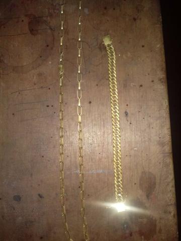 Corrente + pulseira feito de moeda antiga