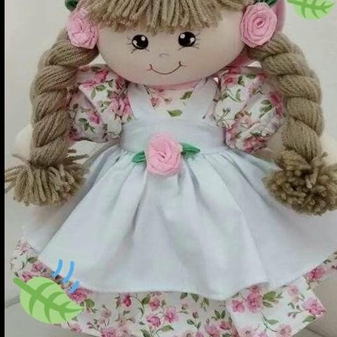 Boneca de pano coleção rosas