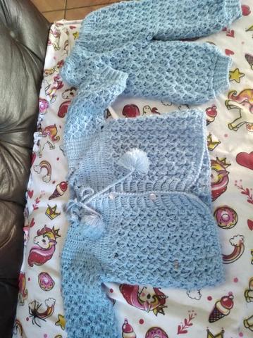 Conjunto de lã para rescem nascido