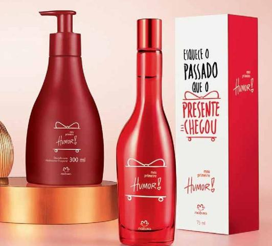 Kit hidratante e perfume natura meu primeiro humor feminino
