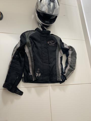Jaqueta moto Riffel feminina + capacete Zeus com viseira de brinde - Foto 2