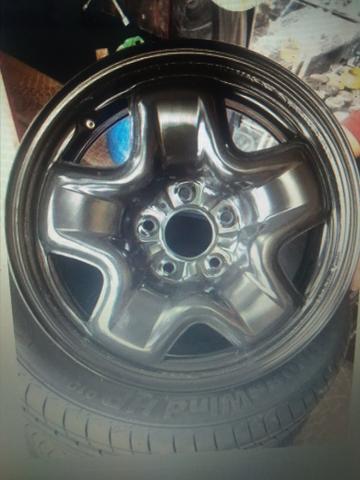 Kit estepe pneu bridgestone + roda ferro original Fiat toro