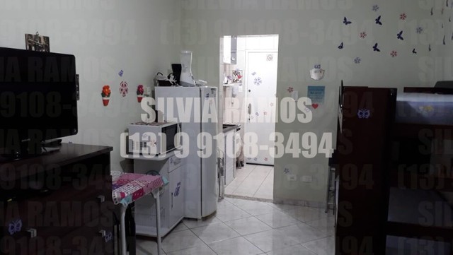 Temporada-sala living aconchegante-Nova Ponta da Praia com Aquário de Santos - Foto 7