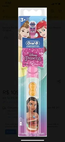 Escova Dental Elétrica Oral B Disney Princesa Moana Original 