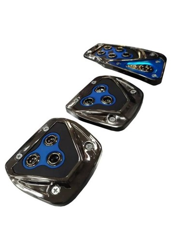 Pedaleira Esportiva Pedais Carro Universal Azul - Foto 3