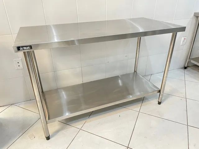 Bancada inox com prateleira