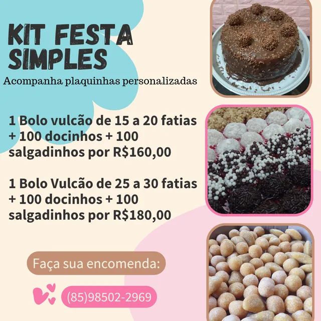 100 Salgados OU 100 Docinhos OU 100 Chocolates!