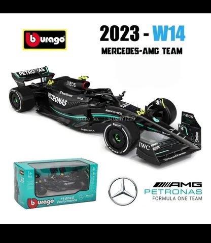 Miniatura Mercedes AMG, F1 realísticas temporada com o carro W14