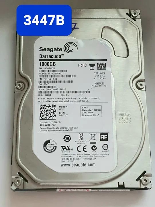 Placa Hd 1 Tb St1000dm003 - Fw: Cc47 - Cod. 3447b