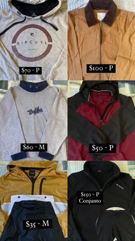 Moletom, jaqueta, camisa, camiseta, corta-vento, calça, bota
