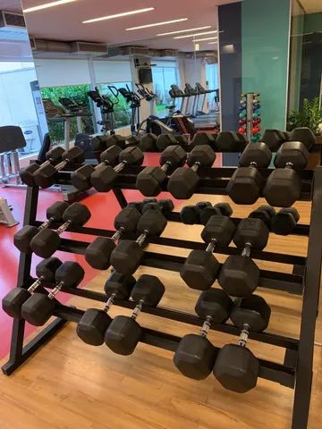 Dumbell Hexagonal Texturizado Par de 10 kg a 32 kg + Suporte - Foto 5