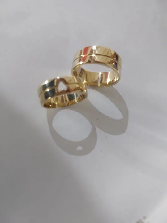 aliança moeda Antiga cor de Ouro 12mm - Foto 6