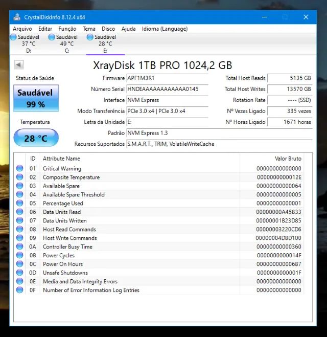 Ssd XrayDisk Nvme Pro 3500 Mb/s M.2 2280 1tb M2 Pcie 3.0x4 PS5 Pc + Dissipador De Calor Es - Foto 5