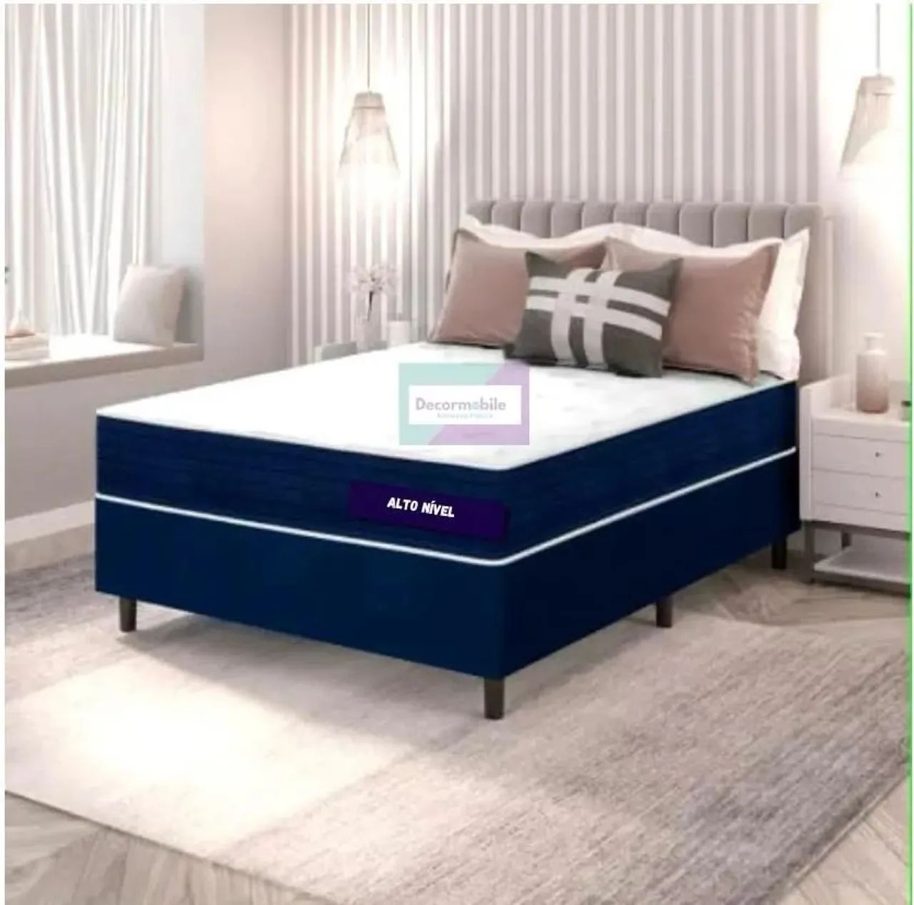 Cama  casal Box Molas ensacadas altura 60 cm 