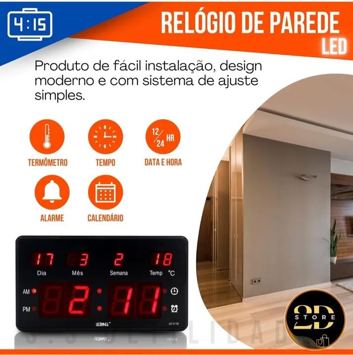 Relógio de Mesa Digital LED - Foto 3