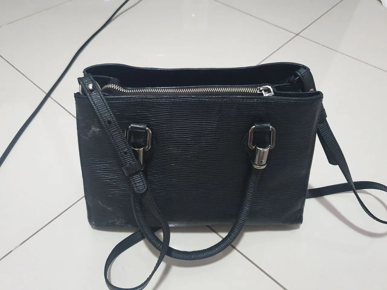 Bolsa feminina preta de couro Corello - Foto 2
