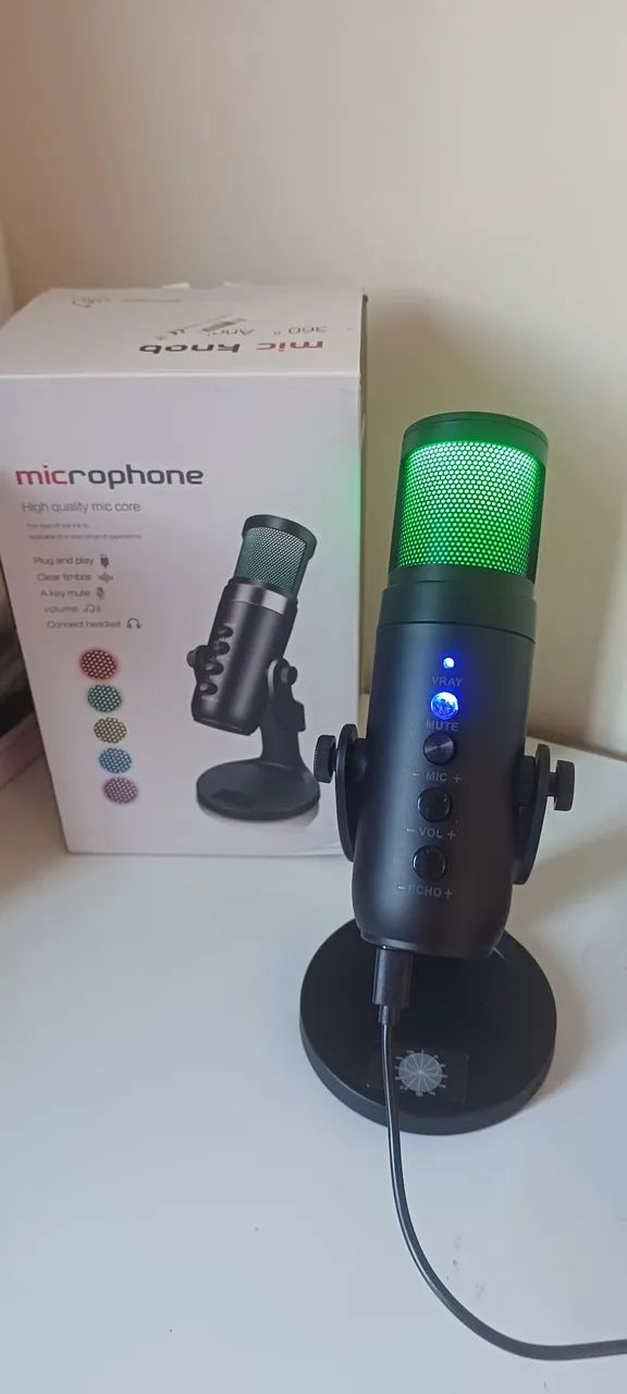 Microfone Gamer Profissional com Design Moderno e Iluminação - Foto 2