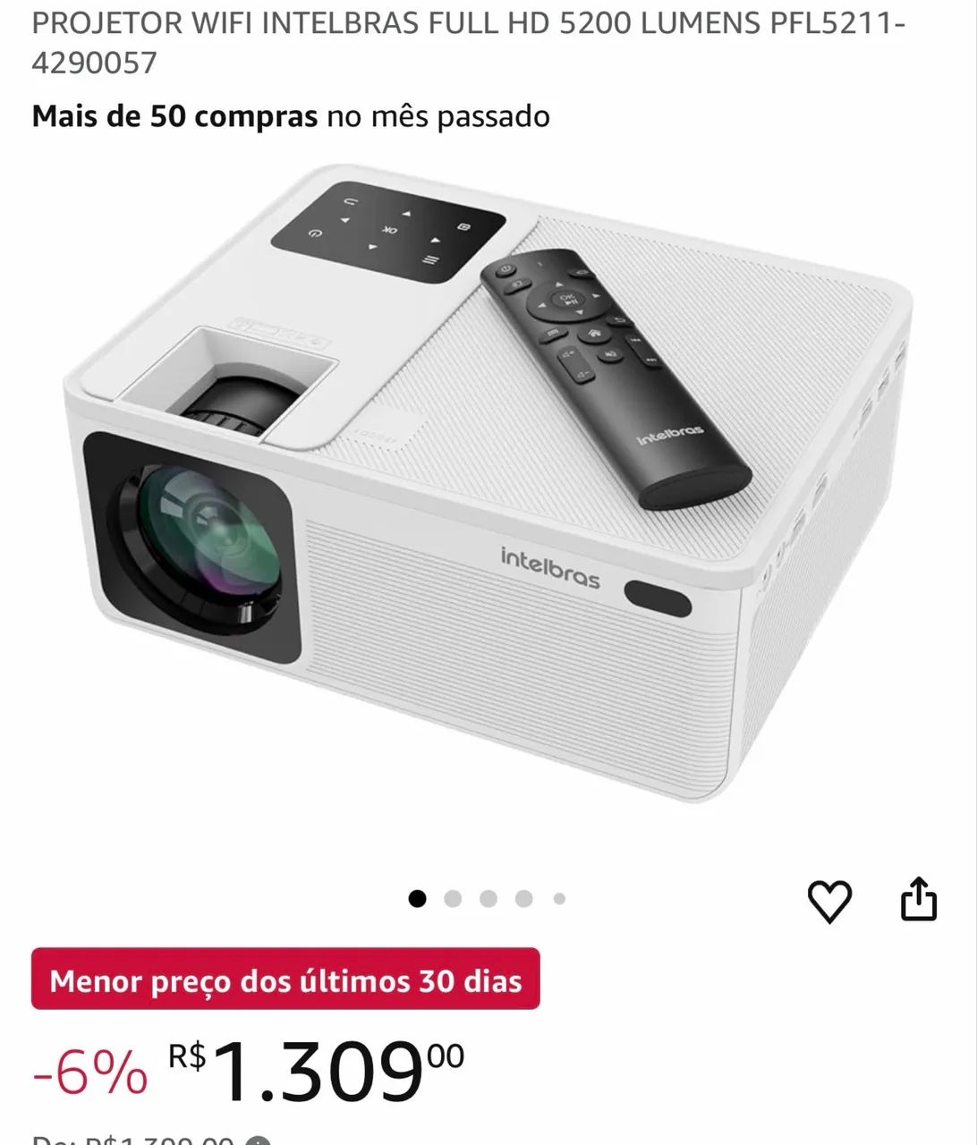 Projetor Intel Brás usado 3x na caixa  - Foto 4