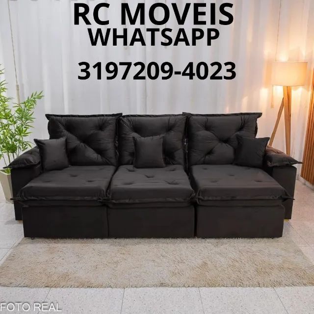 Sofá 3 Módulos Retrátil e Reclinável Londres - Conforto Premium