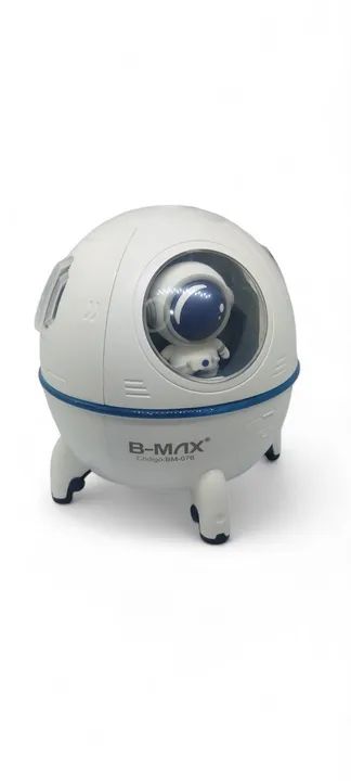 UMIDIFICADOR ASTRONAUTA CAPSULA ESPACIAL COM LUZ NOTURNA COLORIDA B-MAX BM-076
