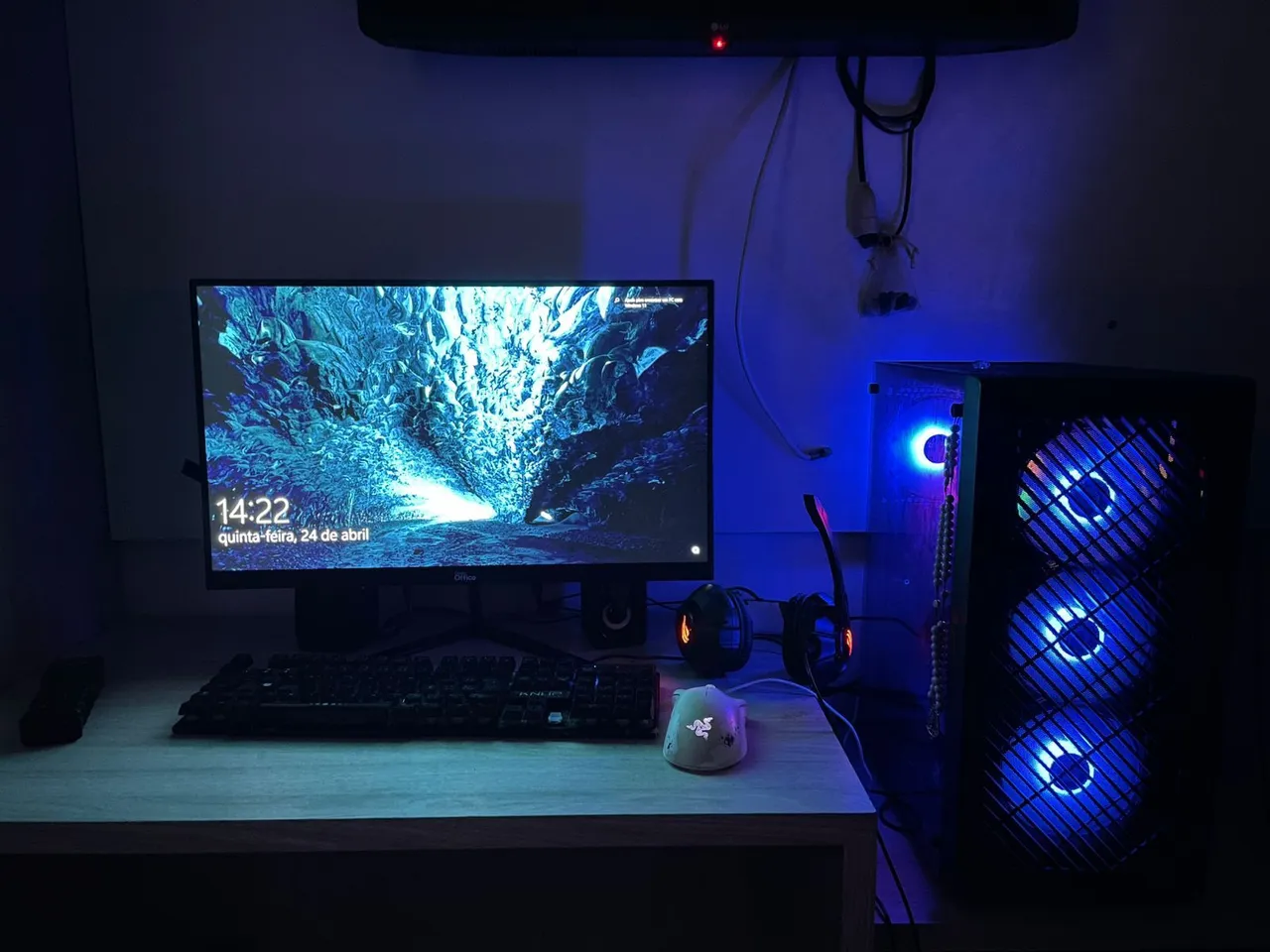 PC Gamer com iluminação RGB