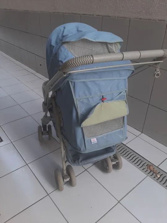 Carrinho de Bebê Usado - Azul - Foto 2