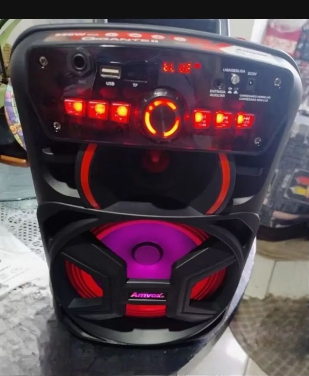 Caixa de Som Bluetooth Amvox com LED - Potente e com ótima qualidade de som - Foto 2