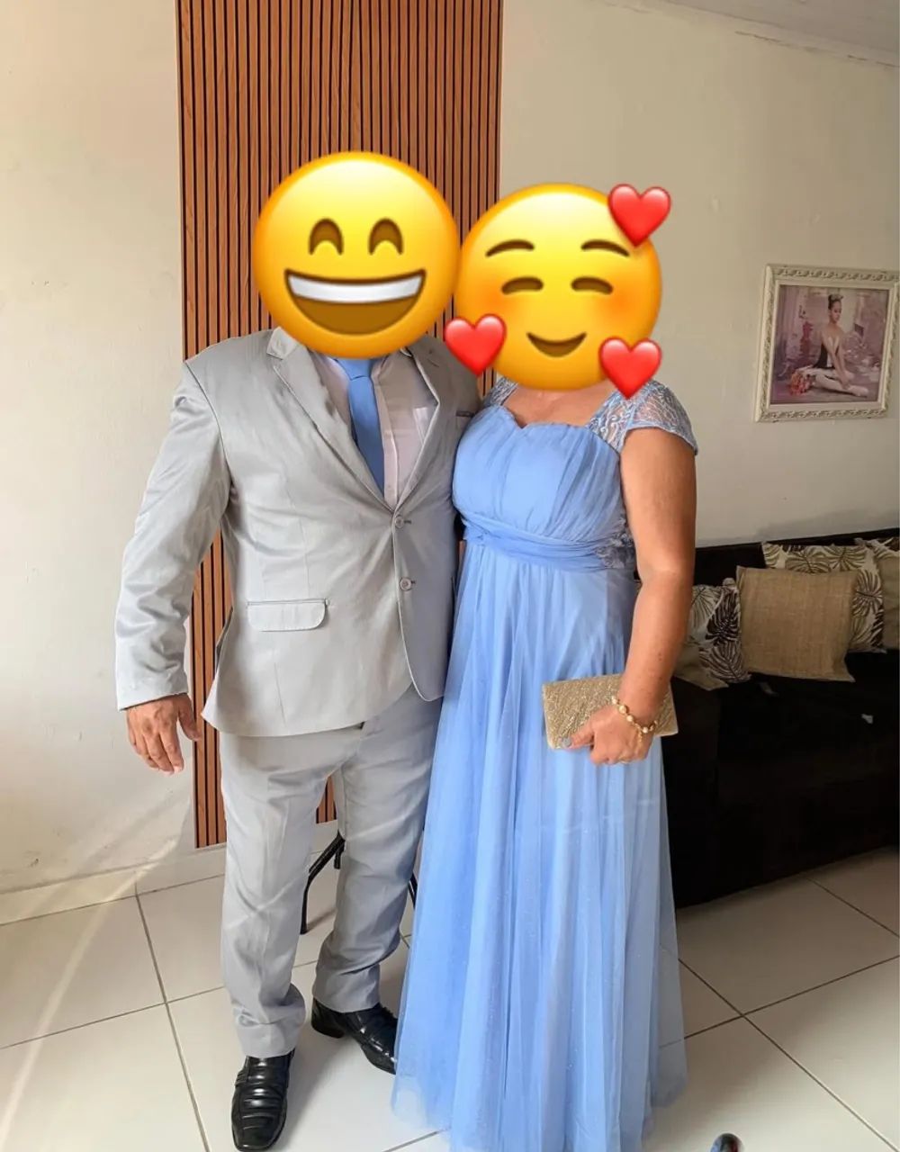 Vestido Azul Claro todo brilhante, usei 1 vez só  - Foto 3