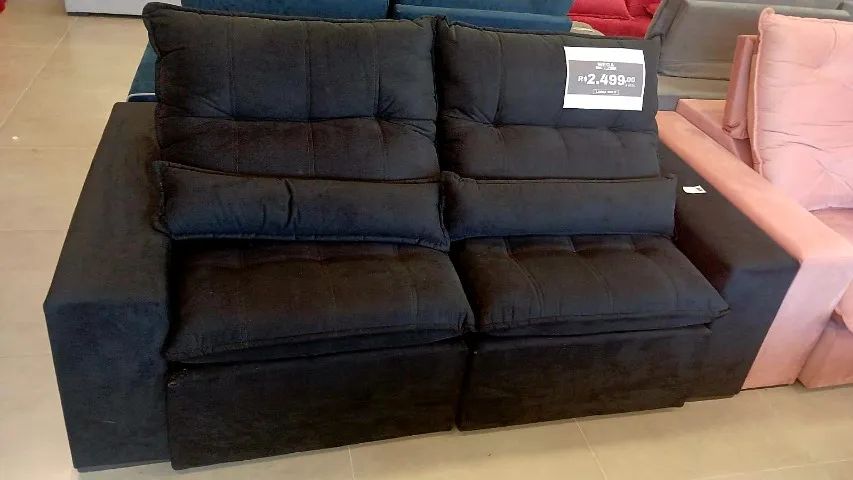 SOFÁ RETRÁTIL e RECLINAVEL EM VELUDO ALTO PADRÃO  2.50mts  1 -ANO DE GARANTIA  - Foto 5
