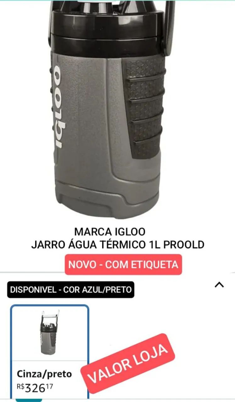 Garrafa Térmica Igloo 1 Litro - Nova! - Foto 2