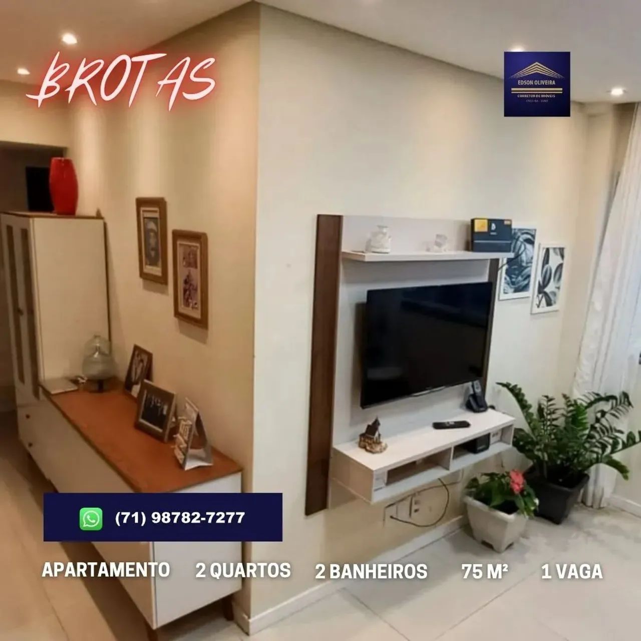 Excelente apaeramento 3 quartos, suíte, nascente em Brotas - Salvador - BA