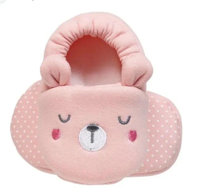 Pantufa Rosa Calçado Para O Frio 12 A 18 Meses Buba Antiderrapante - Foto 3