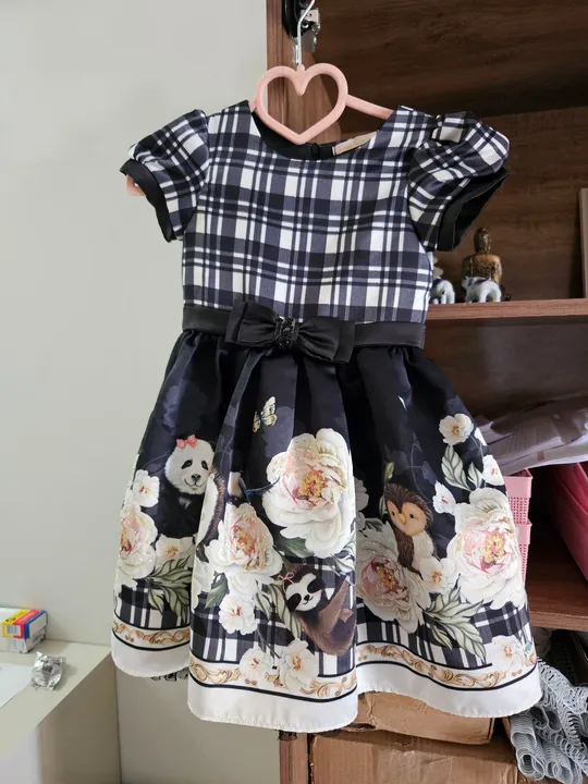 Vestido Infantil Festa - Panda, Flores e Sloth
