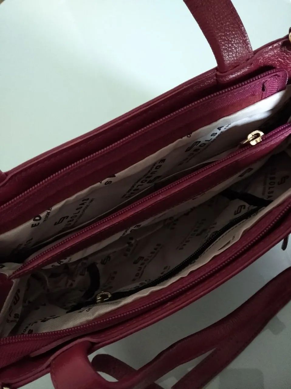 Bolsa vermelha de couro Original EduBolsas - Foto 3