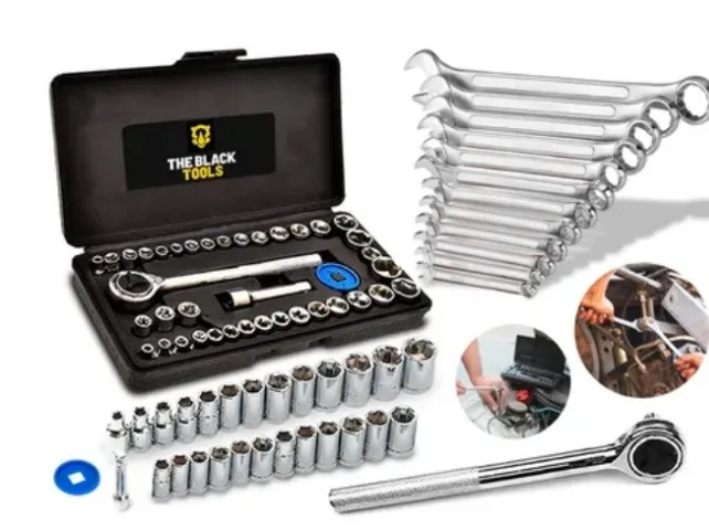 JOGO DE SOQUETES 40 PCS - TBT40 E CHAVE COMBINADA 6A22MM 12PC - C-12