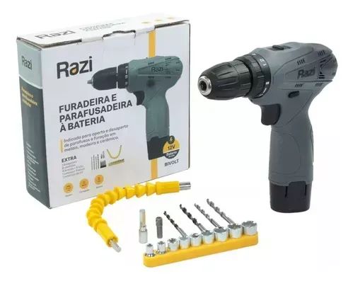 Furadeira e parafusadeira RAZI 12V