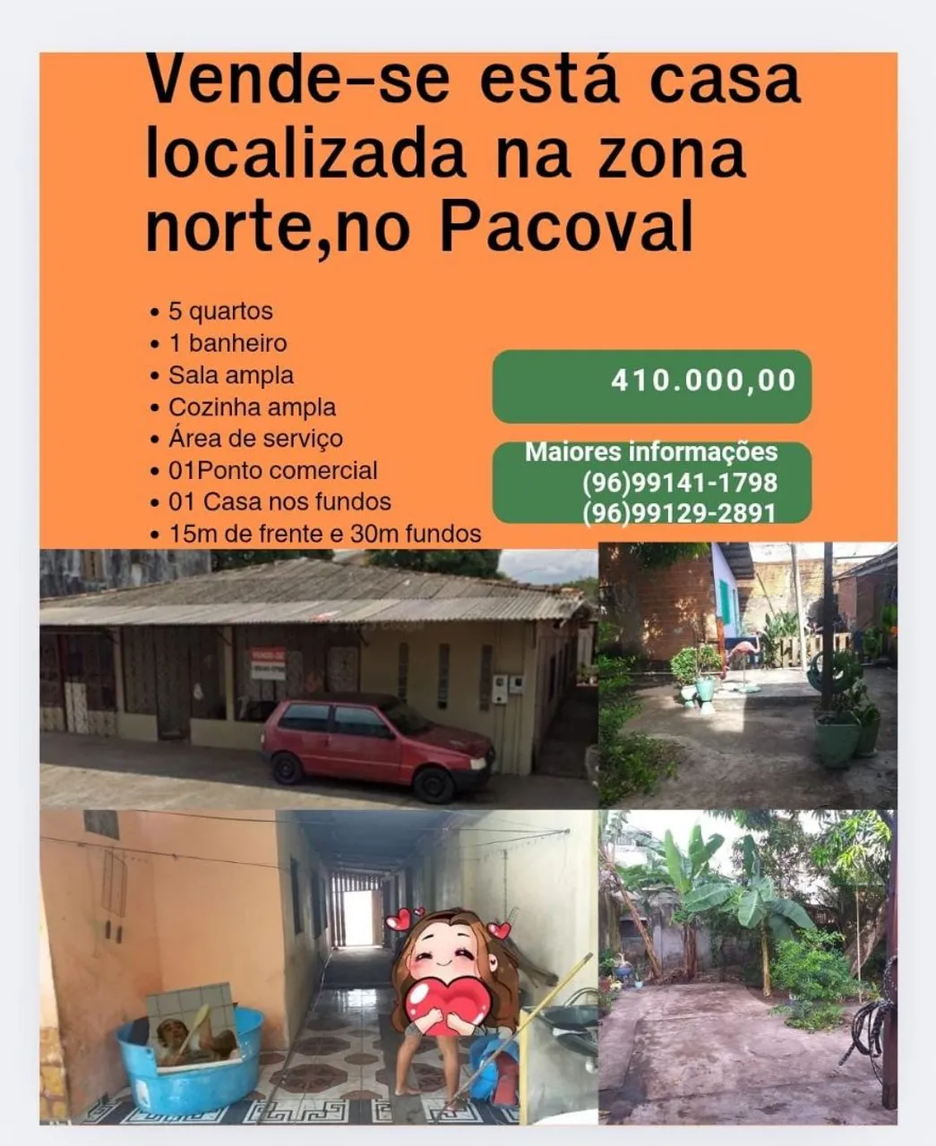 Casa a venda no pacoval, na zona norte de Macapá