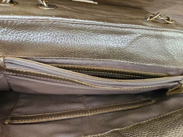 Bolsa em couro dourado - BRUNELLY - Foto 2