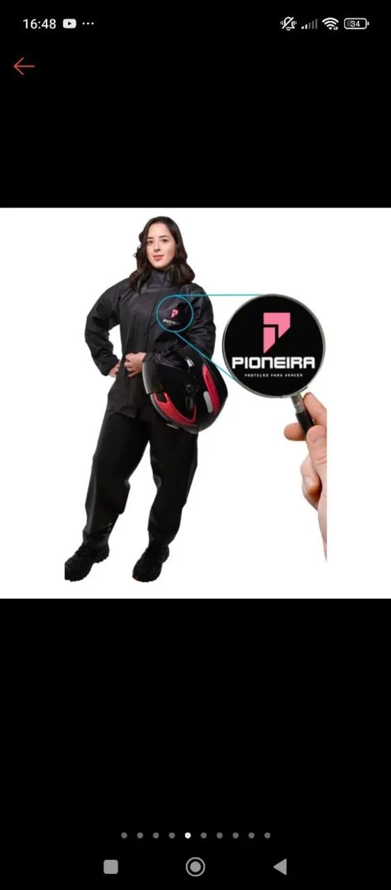 Capa De Chuva Moto Pioneira Proteção Motoqueiro Impermeável PVC Tam. G