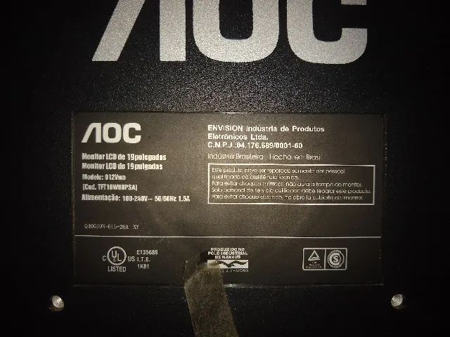 Monitor LCD AOC 19 - com detalhes saidas VGA e DVI-I funcionando 100% - Foto 4