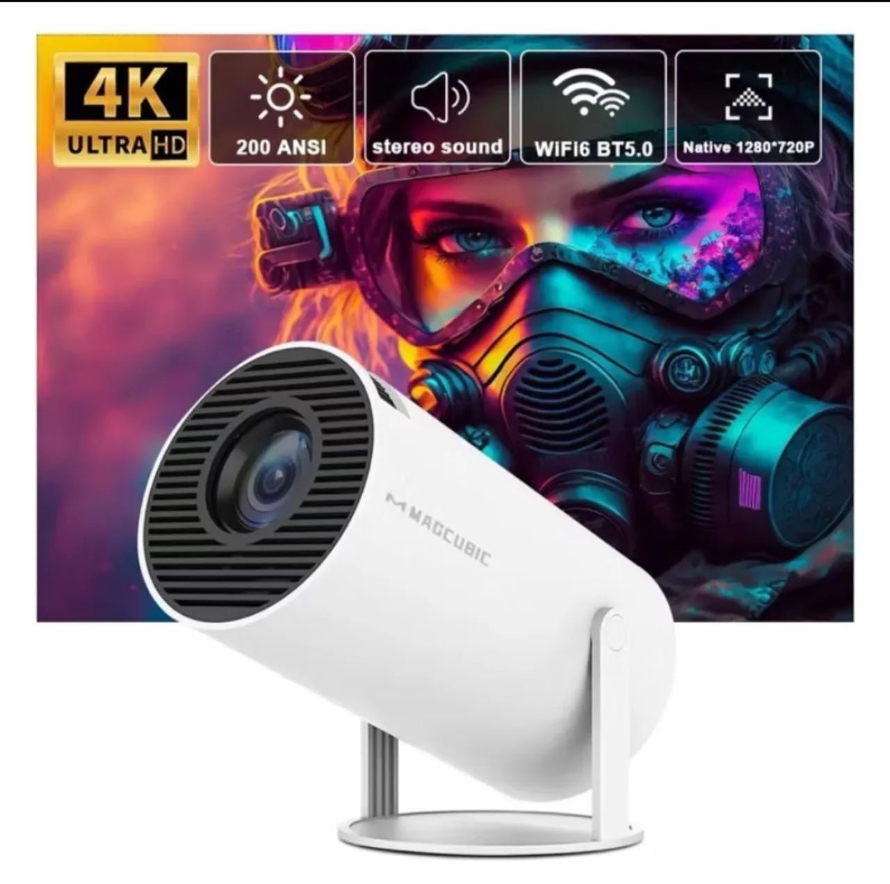 Projetor Magcubic Novo 4K Ultra HD - Imersão Total
