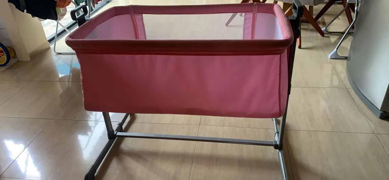 Berço portátil para bebê - cor rosa  - Foto 4