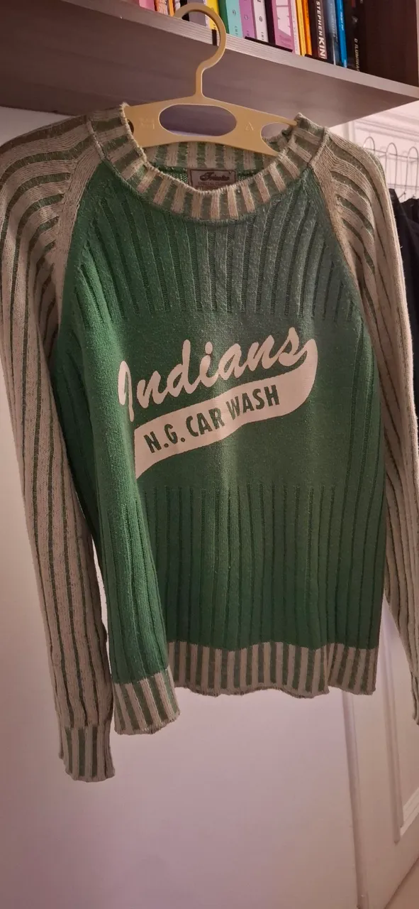 Suéter casaco moletom Indians - vintage verde