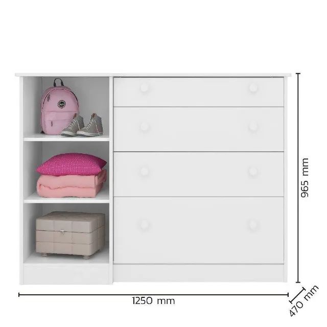 Cômoda Infantil Amore 4 gavetas 1 Porta (FAZEMOS ENTREGA DF E ENTORNO) - Foto 2