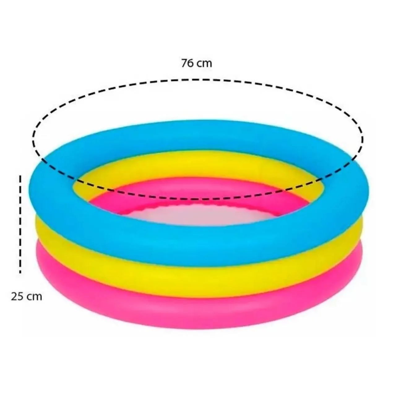 Piscina inflável infantil 90 Litros 3 anéis - NOVA - Foto 2