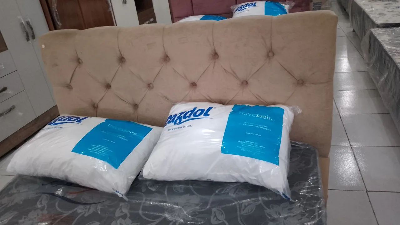 Cabeceira de Cama em várias cores tecido suede entrega grátis  - Foto 2