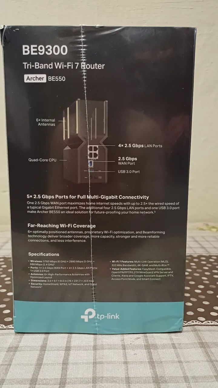 ROTEADOR TP-LINK BE9300 TRI-BAND WIFI 7 - Foto 3