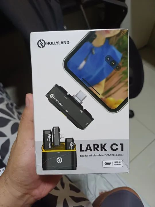 Microfone Sem Fio Hollyland Lark C1 - com dois microfones 