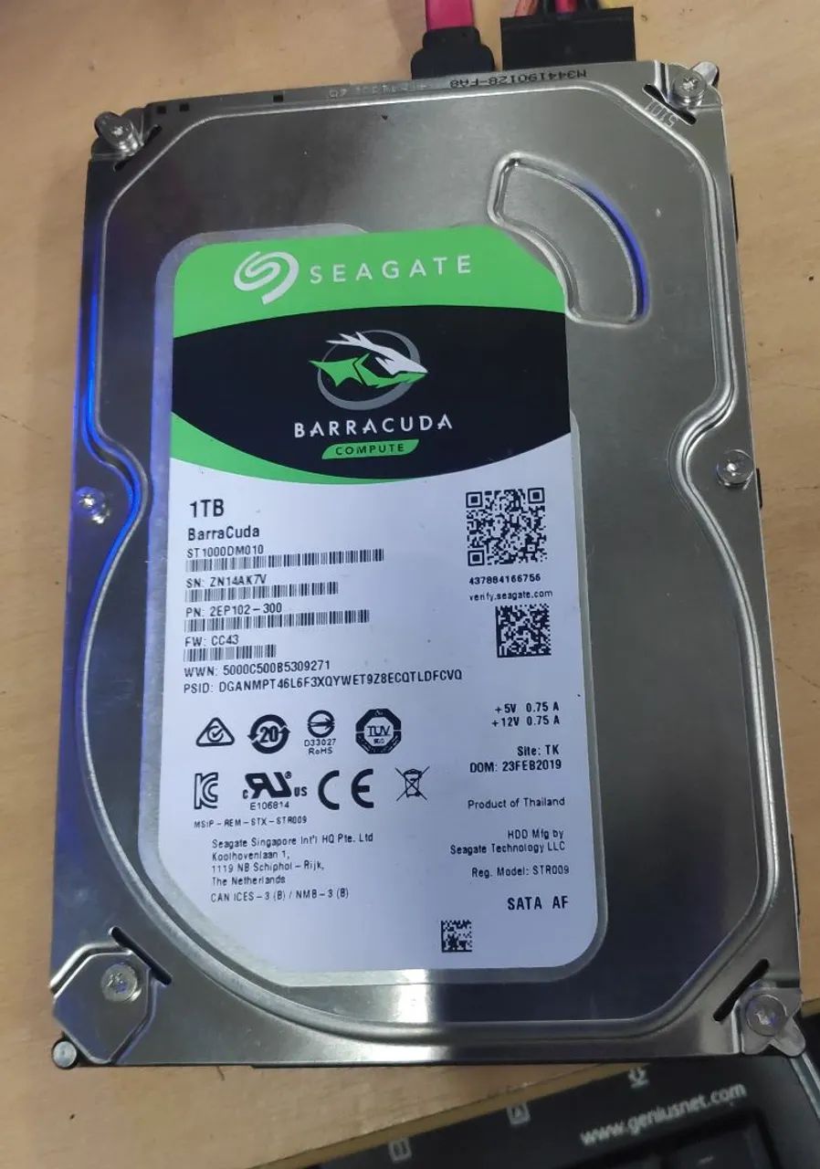 HD Seagate BarraCuda 1 Terá "semi novo"