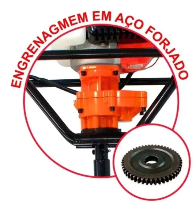 Perfurador De Solo 2t 52cc 2,5hp com broca 80x15 Vps520 Vulcan - Foto 4